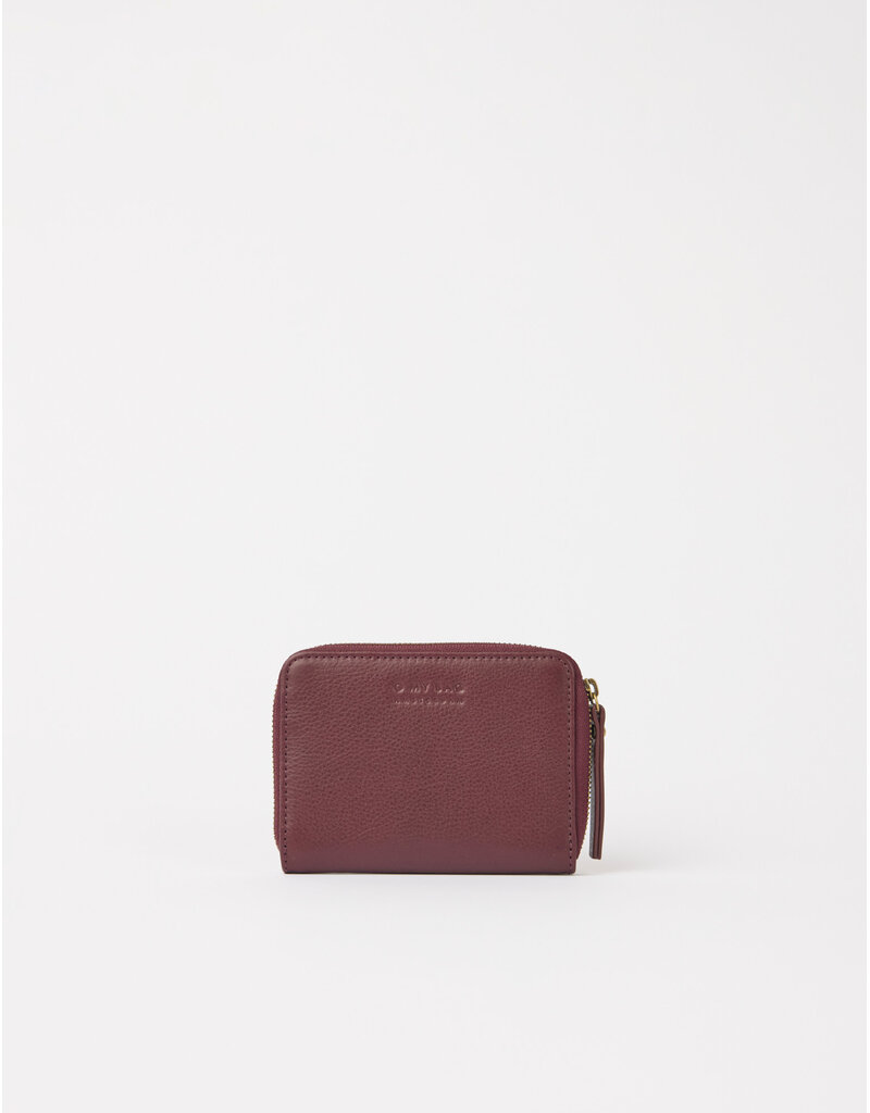 O MY BAG Robbie Wallet - Dark cherry soft grain Leather