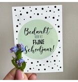 Sproetiz Zakje met bloemenzaadjes 'Vergeet-me-niet-je' - 'Bedankt voor het fijne schooljaar