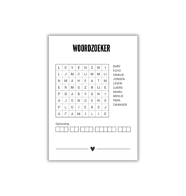 Kaart met woordzoeker 'Wil jij mijn meter zijn?'
