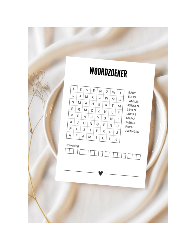 Kaart met woordzoeker 'Wil jij mijn meter zijn?'