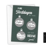 Hippekaartjes Kerstkaart kraskaart DIY inclusief envelop - groen/ zilver