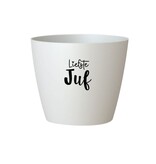 Sproetiz Bloempotje 'Liefste juf' - wit (zonder plantje)