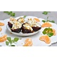 Stuffed dates with goat cheese, nuts and tangerines