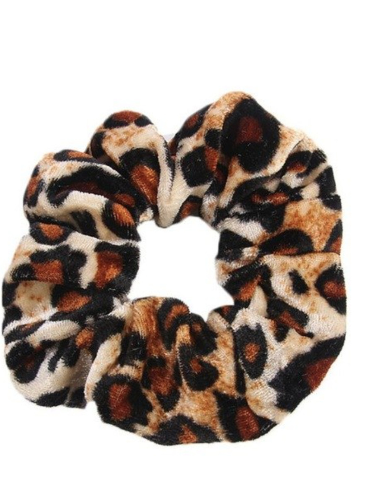 Scrunchie velvet grote panterprint