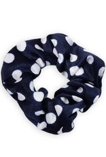 Scrunchie stip blauw wit velvet