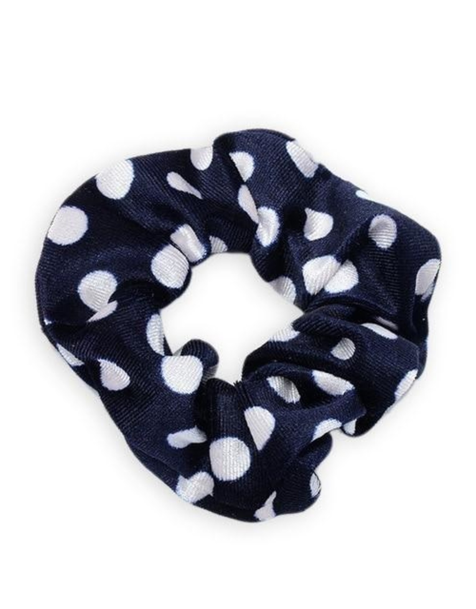 Scrunchie stip blauw wit velvet