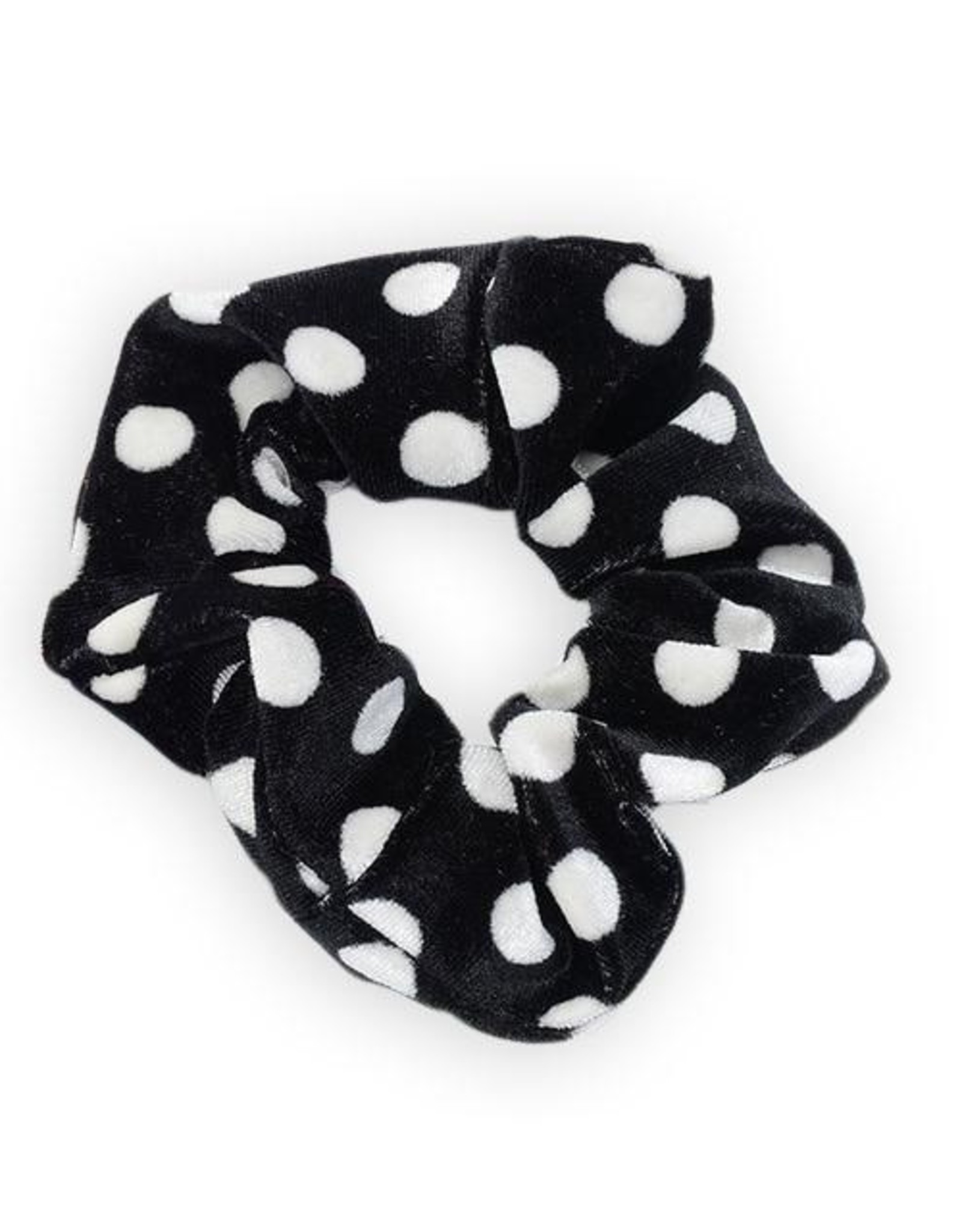 Scrunchie stip zwart wit velvet