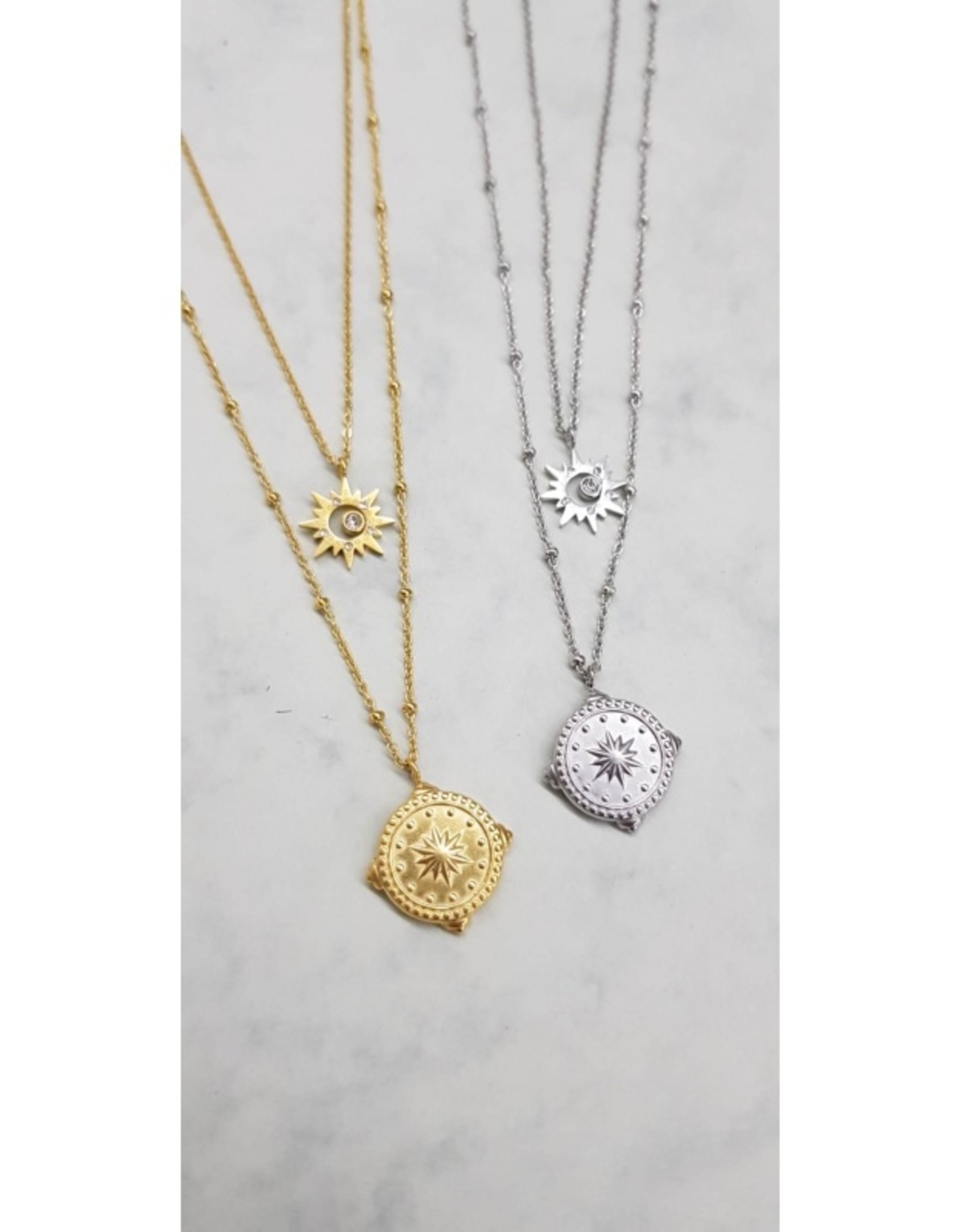 Ketting compass stars - goud