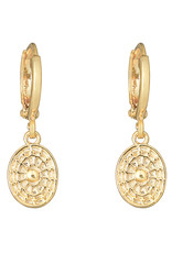 Oorbellen oval coin - goud