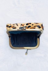 Portemonnee knip kleine panterprint camel Portemonnee knip kleine panterprint camel