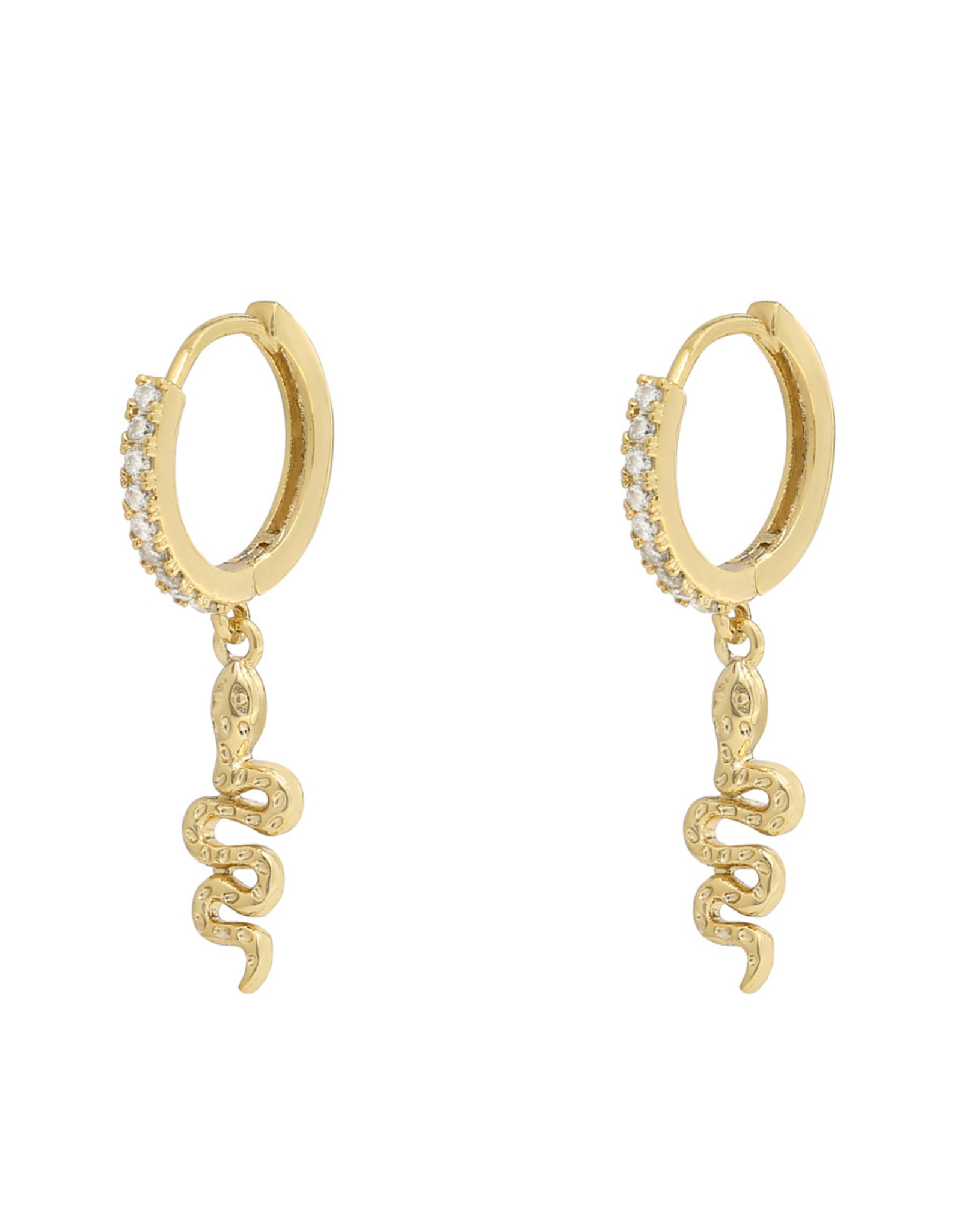 Oorbellen shiny snake - goud