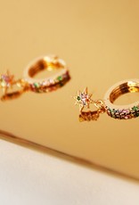 Oorbellen zirconia star - goud