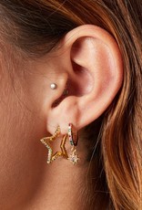 Oorbellen zirconia star - goud