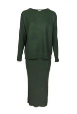 Ribbed twin set army green