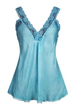 Kanten top turquoise