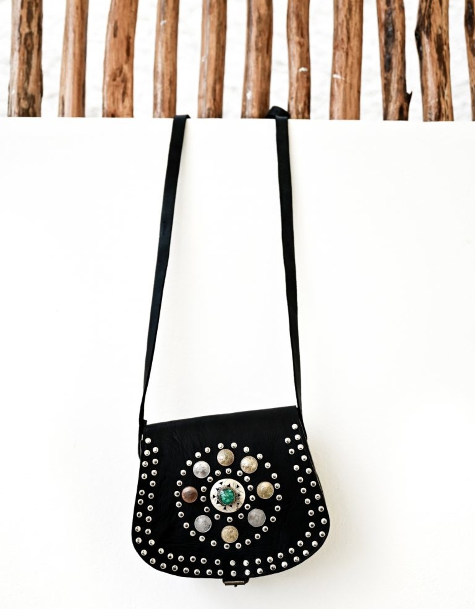 Bag Mare Black (green stone)