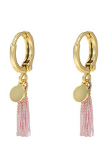 Oorbellen shiny tassel - goud