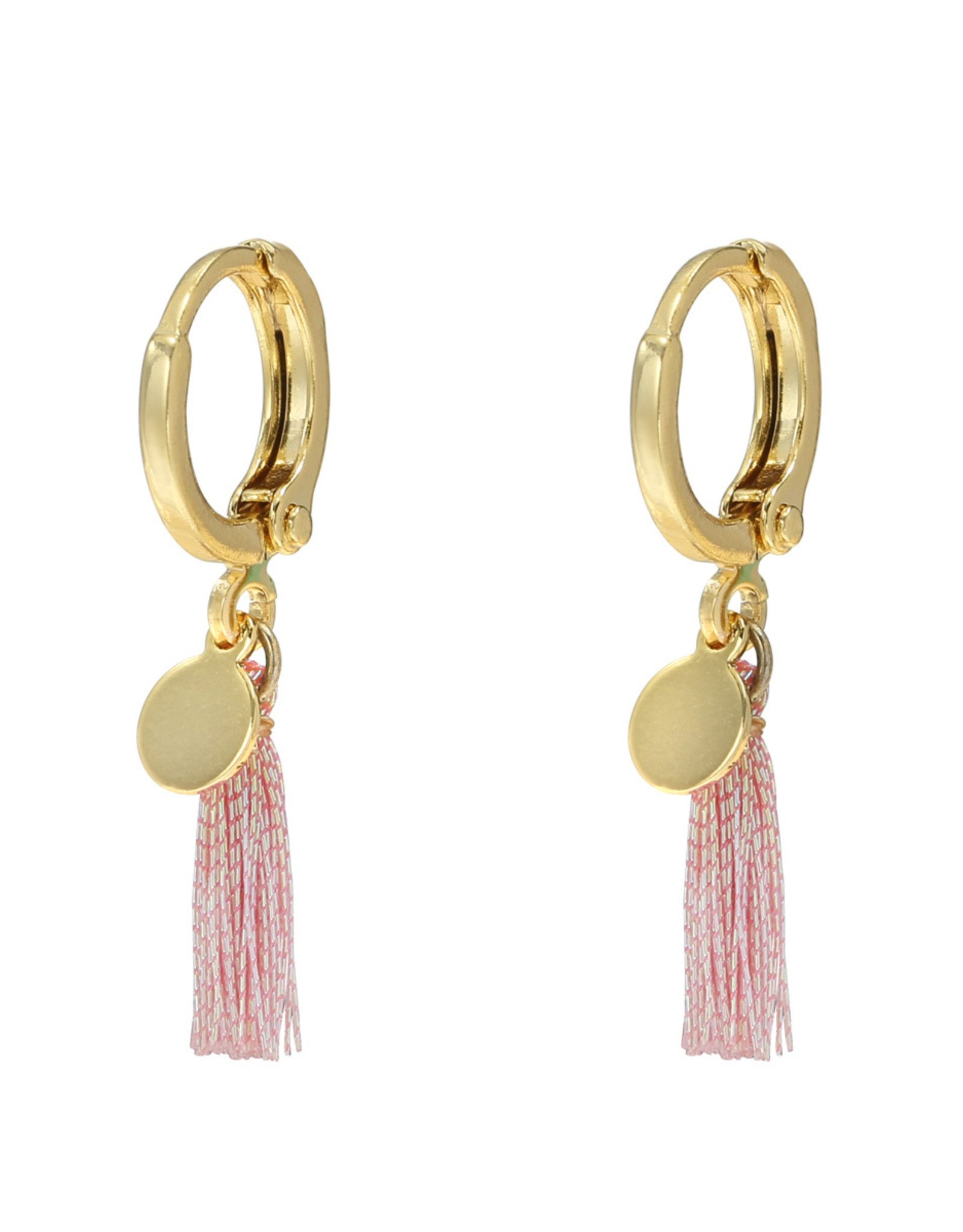 Oorbellen shiny tassel - goud