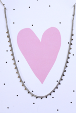 Ansichtkaart + ketting driehoekjes goud/zilver