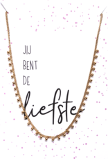 Ansichtkaart + ketting bolletjes goud/zilver