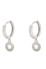 Oorbellen shiny star - zilver