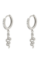 Oorbellen shiny snake - zilver Oorbellen shiny snake - zilver