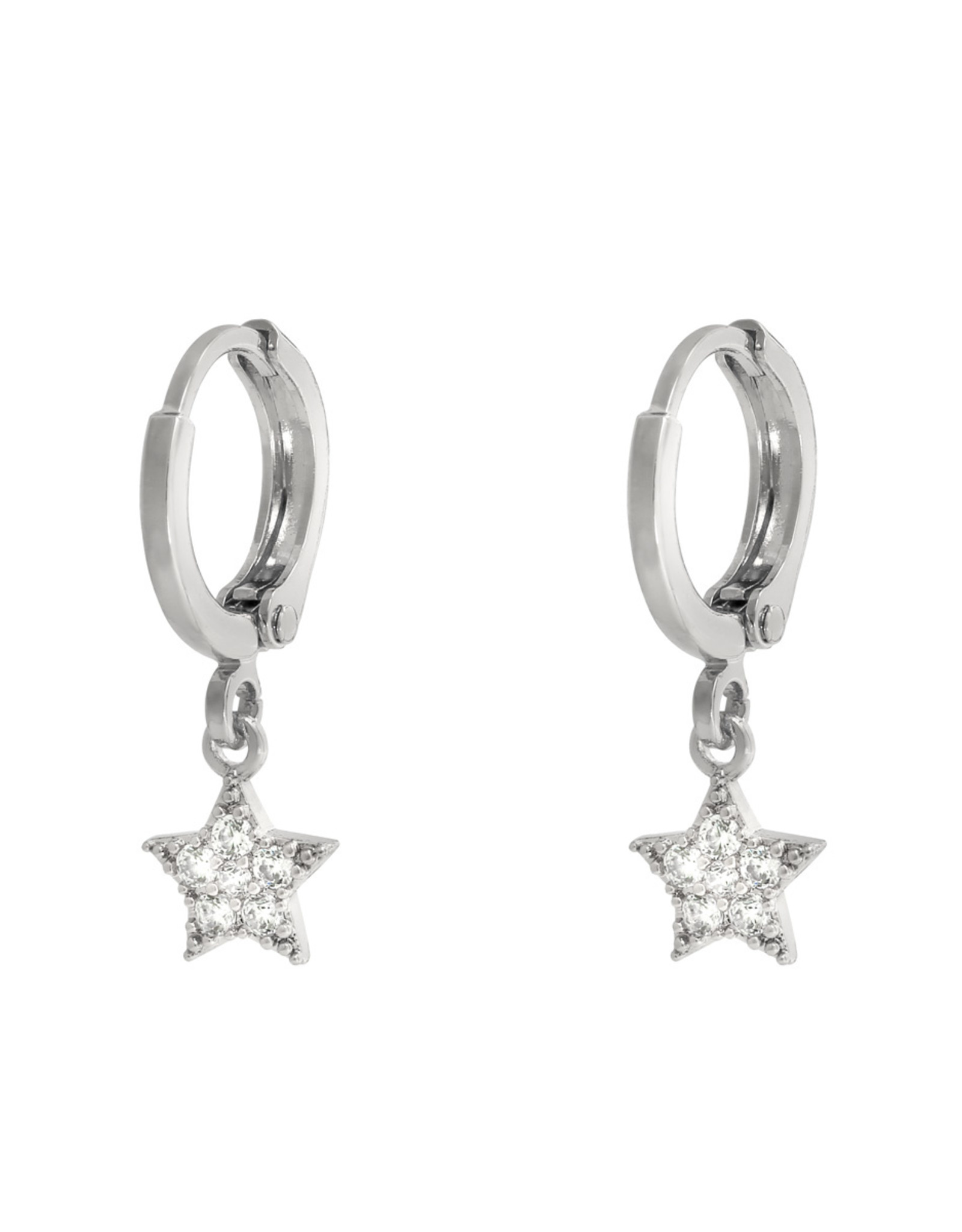 Oorbellen sparkle star - zilver