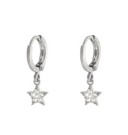 Oorbellen sparkle star - zilver