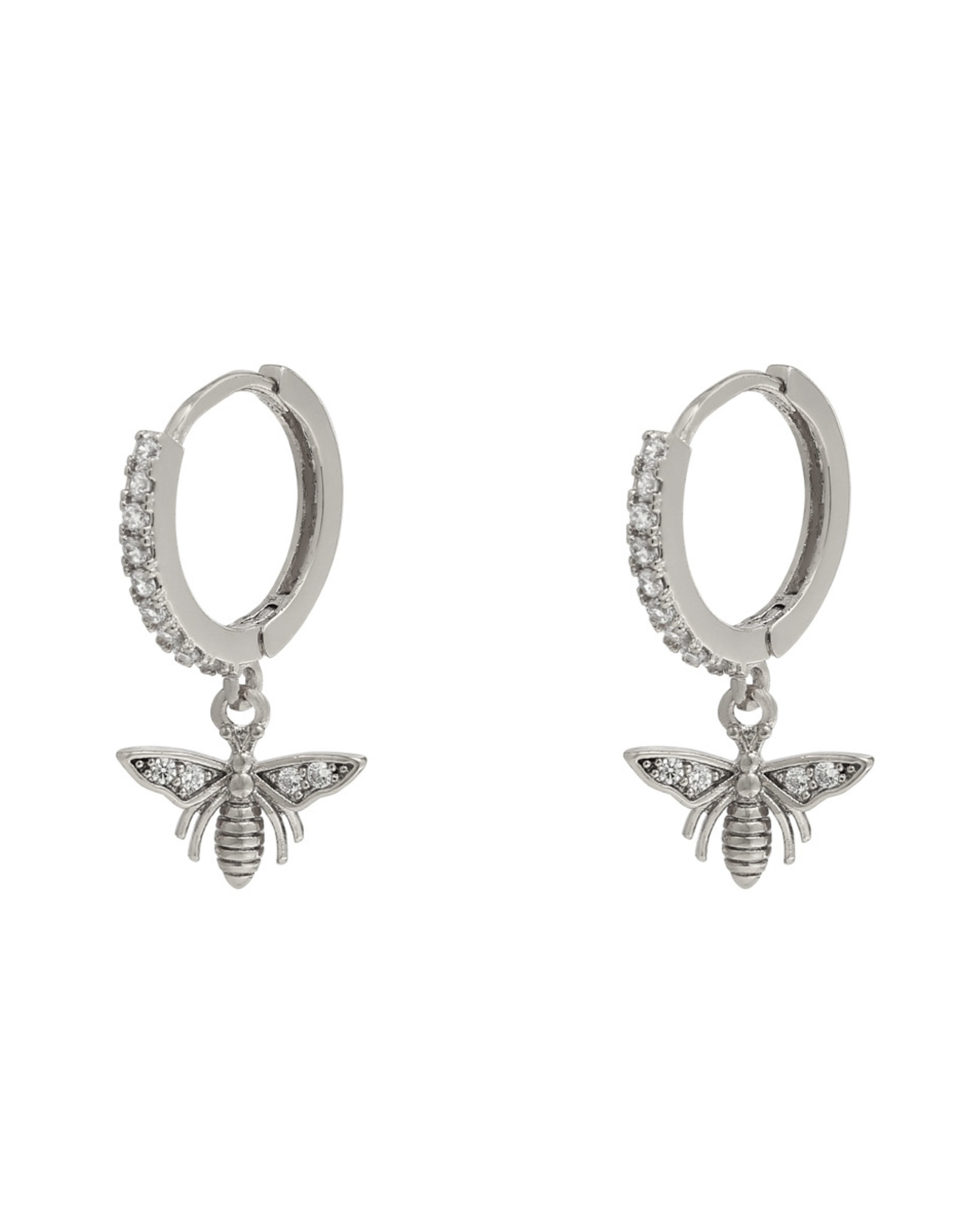 Oorbellen wealthy wasp - zilver