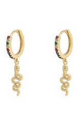 Oorbellen shiny snake - rainbow