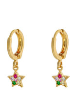 Oorbellen sparkle star - rainbow