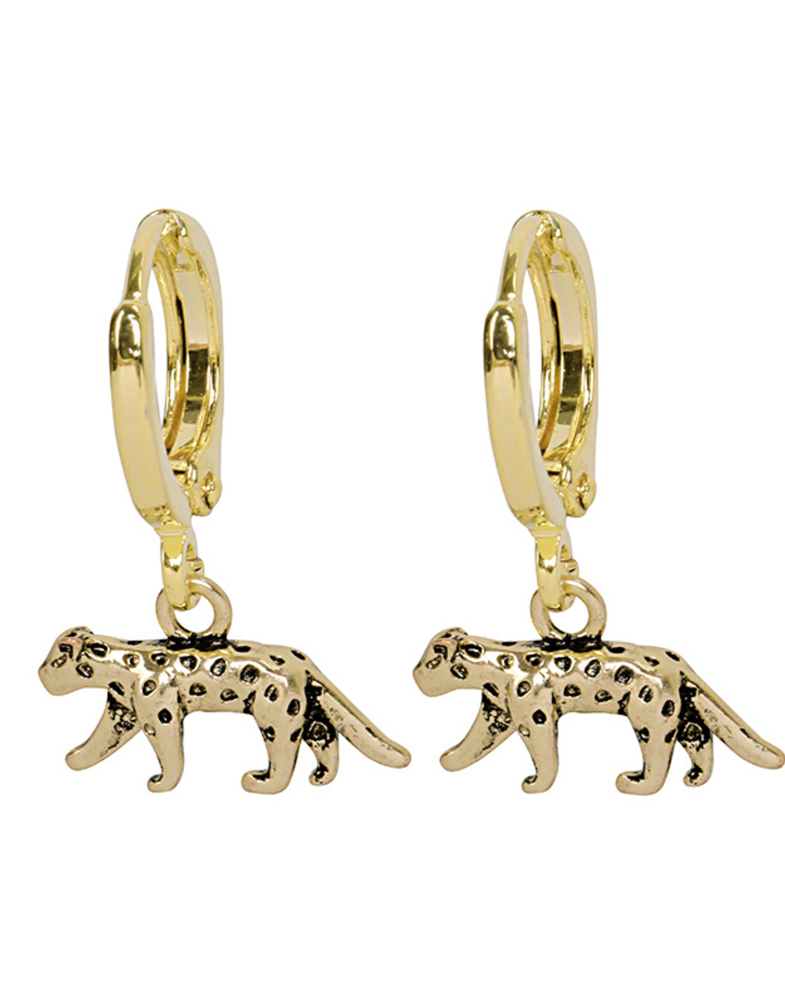 Oorbellen lucky leopard - goud