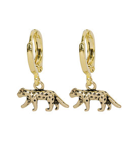 Oorbellen lucky leopard - goud