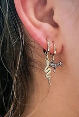 Oorbellen special snake - zilver