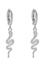 Oorbellen special snake - zilver