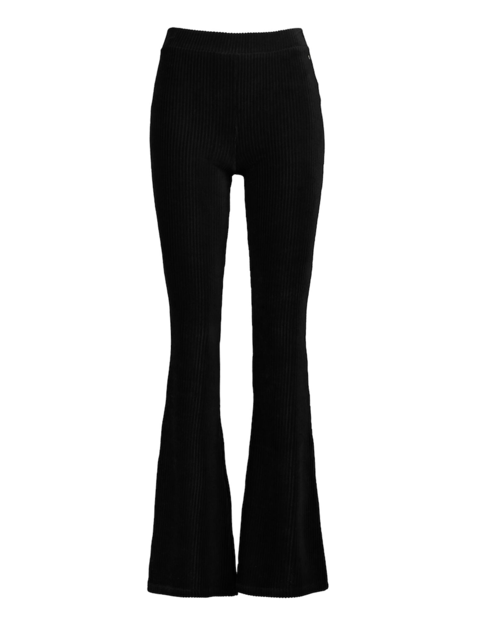 Zwarte velvet rib flared broek