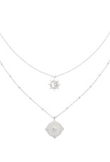 Ketting compass stars - zilver