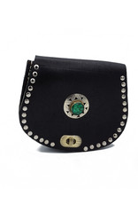 Bag Rose Black S (green stone)