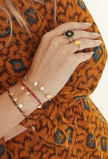 Zwarte armband met gouden muntjes Zwarte armband met gouden muntjes