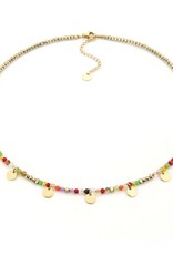 Rainbow ketting met gouden muntjes