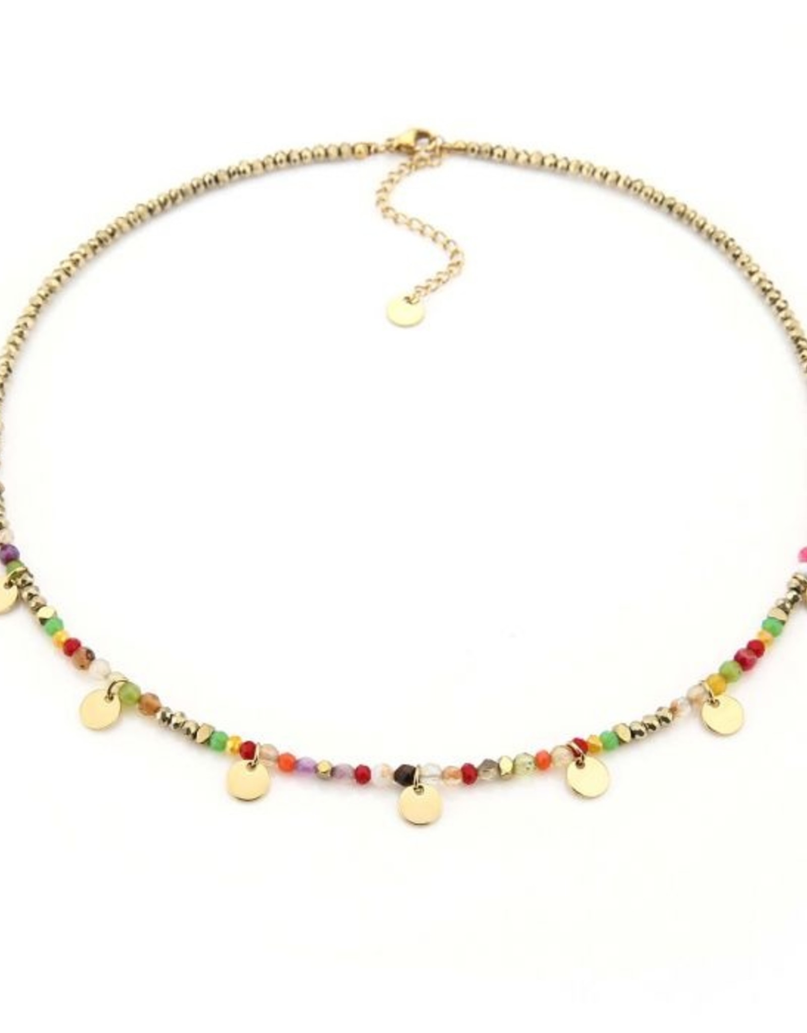 Rainbow ketting met gouden muntjes