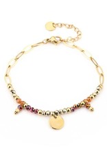 Gouden armband met rainbow kraaltjes