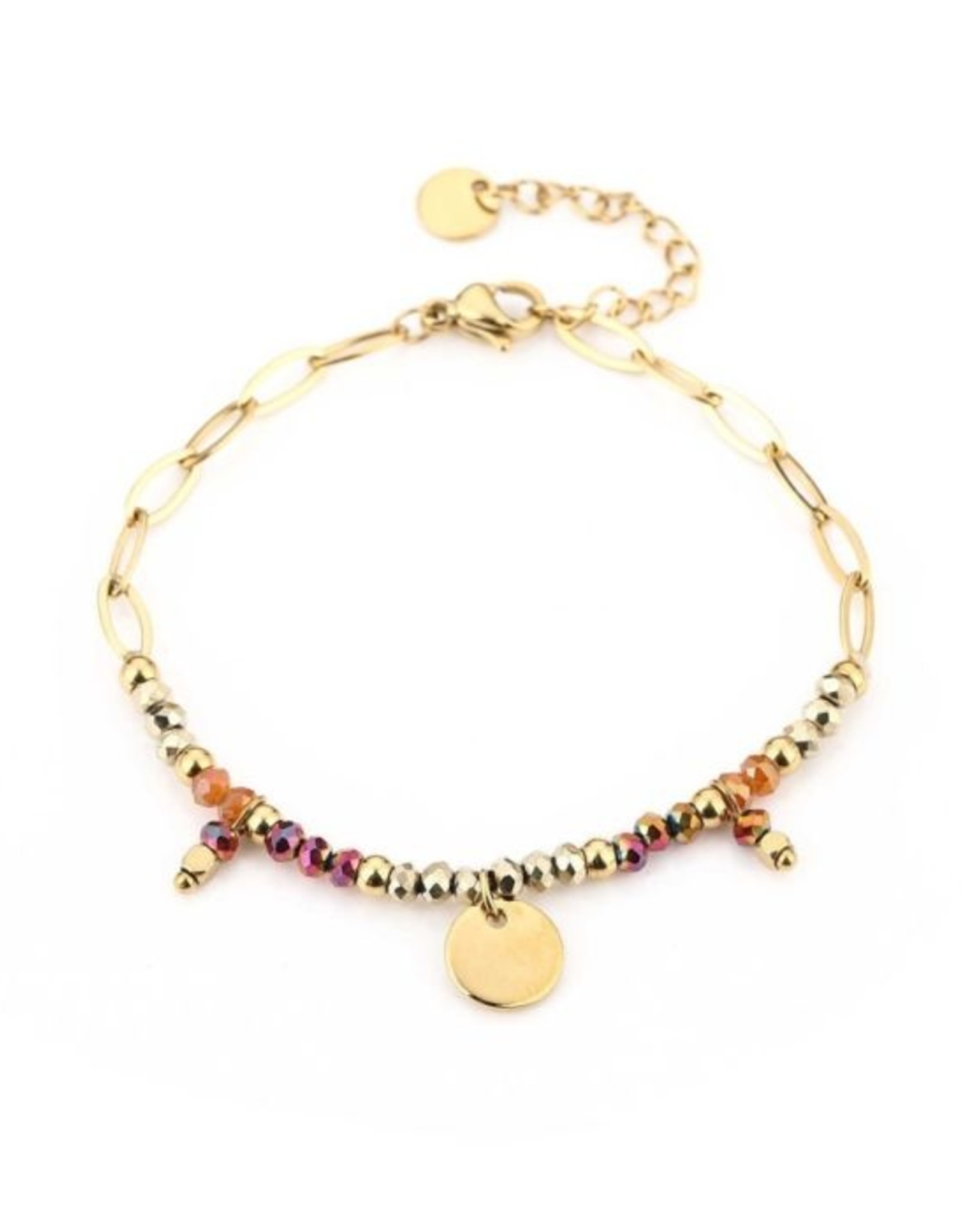 Gouden armband met rainbow kraaltjes