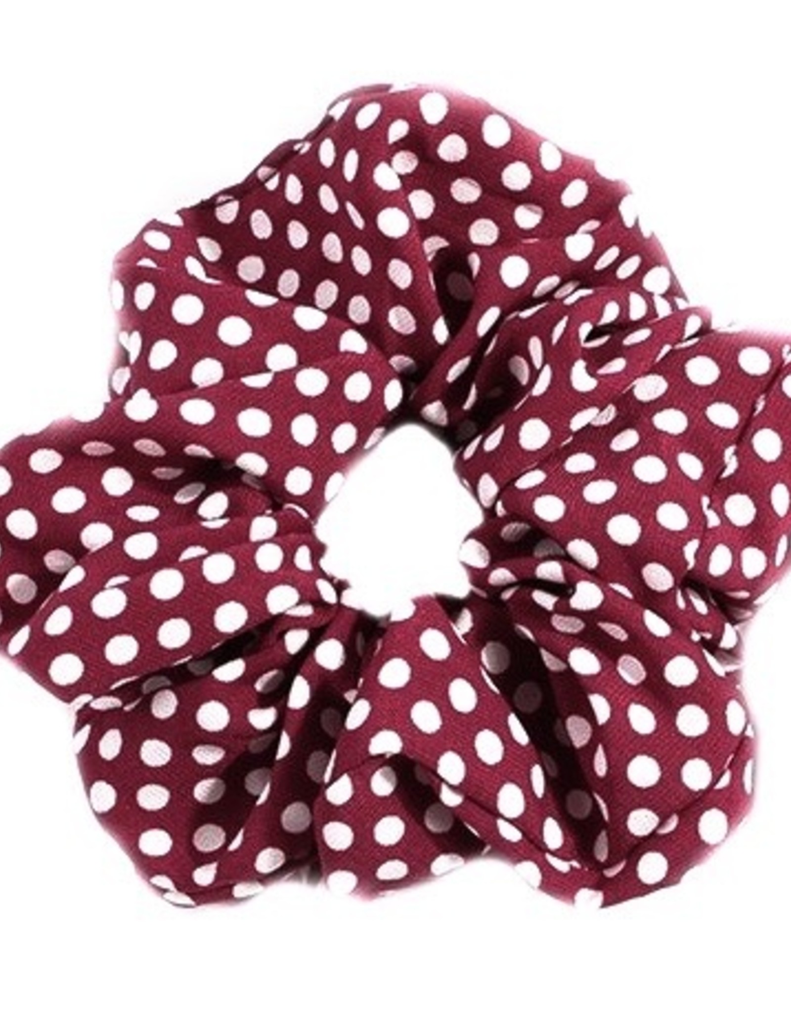 Scrunchie katoen rood met witte stippen