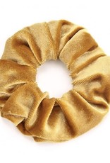 Scrunchie velvet okergeel