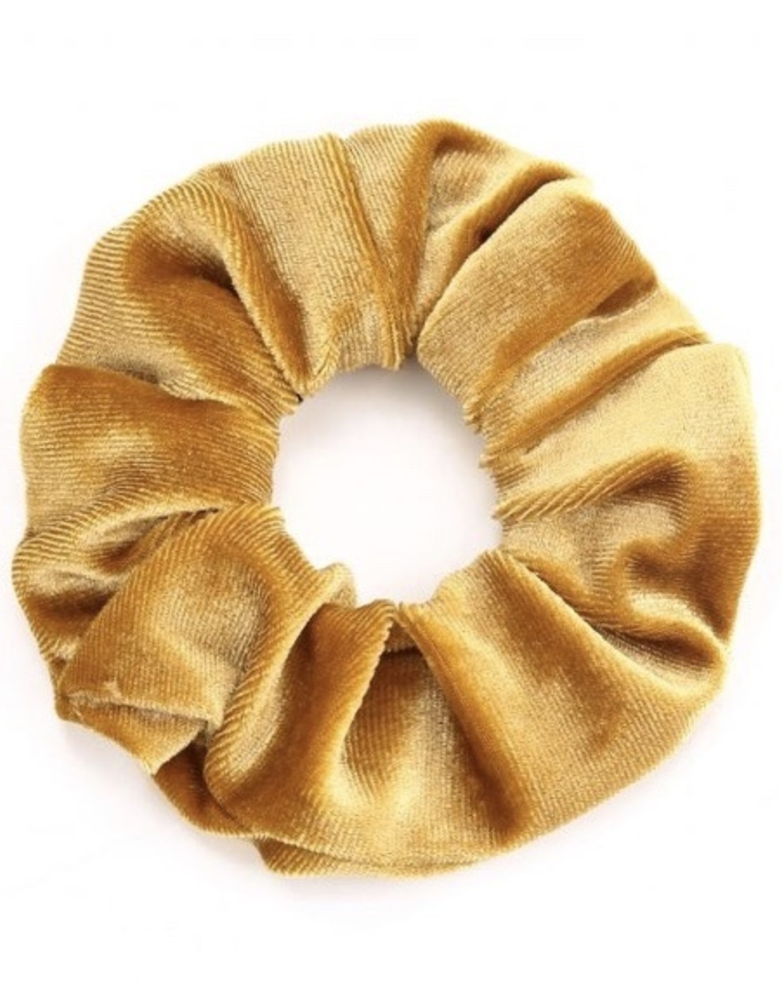 Scrunchie velvet okergeel