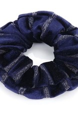 Scrunchie velvet navy met glitters