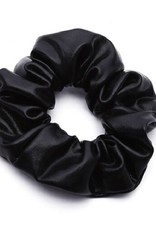 Scrunchie leather look zwart