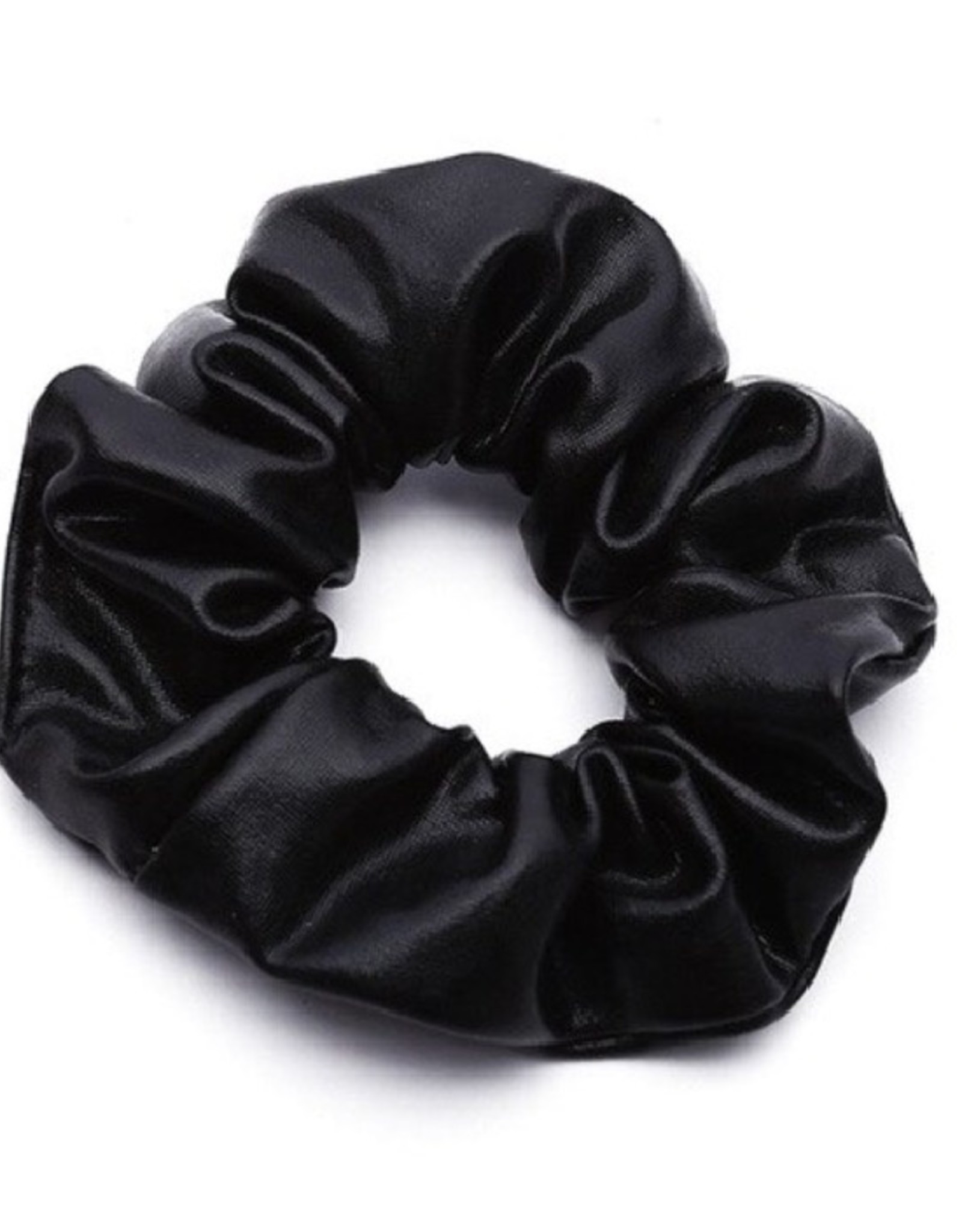 Scrunchie leather look zwart