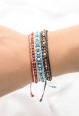 Gevlochten armband crystal blauw